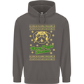 Merry Puggin' Christmas Funny Pug Mens 80% Cotton Hoodie Charcoal