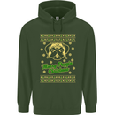 Merry Puggin' Christmas Funny Pug Mens 80% Cotton Hoodie Forest Green