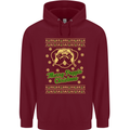 Merry Puggin' Christmas Funny Pug Mens 80% Cotton Hoodie Maroon