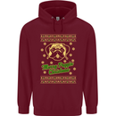 Merry Puggin' Christmas Funny Pug Mens 80% Cotton Hoodie Maroon