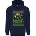Merry Puggin' Christmas Funny Pug Mens 80% Cotton Hoodie Navy Blue