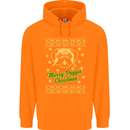 Merry Puggin' Christmas Funny Pug Mens 80% Cotton Hoodie Orange