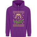 Merry Puggin' Christmas Funny Pug Mens 80% Cotton Hoodie Purple