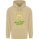 Merry Puggin' Christmas Funny Pug Mens 80% Cotton Hoodie Sand