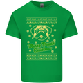 Merry Puggin' Christmas Funny Pug Mens Cotton T-Shirt Tee Top Irish Green