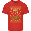 Merry Puggin' Christmas Funny Pug Mens Cotton T-Shirt Tee Top Red