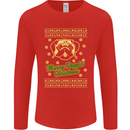 Merry Puggin' Christmas Funny Pug Mens Long Sleeve T-Shirt Red