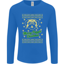 Merry Puggin' Christmas Funny Pug Mens Long Sleeve T-Shirt Royal Blue