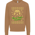 Merry Puggin' Christmas Funny Pug Mens Sweatshirt Jumper Caramel Latte