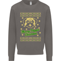 Merry Puggin' Christmas Funny Pug Mens Sweatshirt Jumper Charcoal