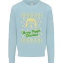 Merry Puggin' Christmas Funny Pug Mens Sweatshirt Jumper Light Blue