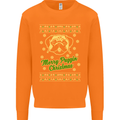 Merry Puggin' Christmas Funny Pug Mens Sweatshirt Jumper Orange