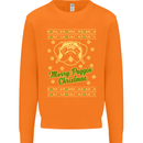 Merry Puggin' Christmas Funny Pug Mens Sweatshirt Jumper Orange