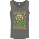 Merry Puggin' Christmas Funny Pug Mens Vest Tank Top Charcoal