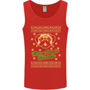 Merry Puggin' Christmas Funny Pug Mens Vest Tank Top Red