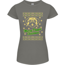 Merry Puggin' Christmas Funny Pug Womens Petite Cut T-Shirt Charcoal