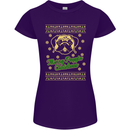 Merry Puggin' Christmas Funny Pug Womens Petite Cut T-Shirt Purple