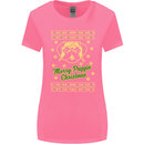 Merry Puggin' Christmas Funny Pug Womens Wider Cut T-Shirt Azalea