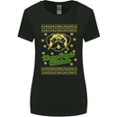 Merry Puggin' Christmas Funny Pug Womens Wider Cut T-Shirt Black