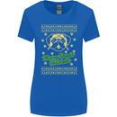 Merry Puggin' Christmas Funny Pug Womens Wider Cut T-Shirt Royal Blue