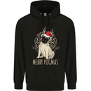 Merry Pugmas Funny Christmas Pug Childrens Kids Hoodie Black