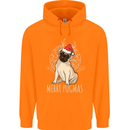 Merry Pugmas Funny Christmas Pug Childrens Kids Hoodie Orange