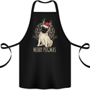 Merry Pugmas Funny Christmas Pug Cotton Apron 100% Organic Black