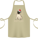 Merry Pugmas Funny Christmas Pug Cotton Apron 100% Organic Khaki
