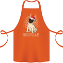Merry Pugmas Funny Christmas Pug Cotton Apron 100% Organic Orange