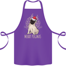 Merry Pugmas Funny Christmas Pug Cotton Apron 100% Organic Purple