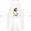 Merry Pugmas Funny Christmas Pug Cotton Apron 100% Organic White