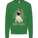 Merry Pugmas Funny Christmas Pug Kids Sweatshirt Jumper Irish Green