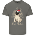 Merry Pugmas Funny Christmas Pug Kids T-Shirt Childrens Charcoal