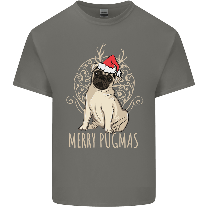 Merry Pugmas Funny Christmas Pug Kids T-Shirt Childrens Charcoal
