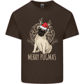 Merry Pugmas Funny Christmas Pug Kids T-Shirt Childrens Chocolate