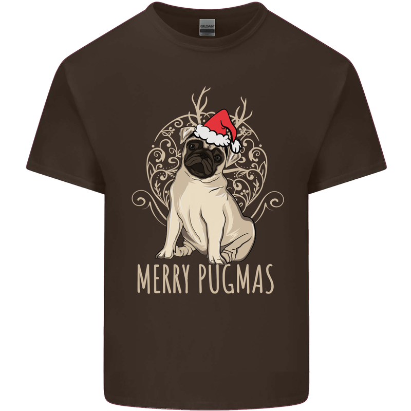 Merry Pugmas Funny Christmas Pug Kids T-Shirt Childrens Chocolate