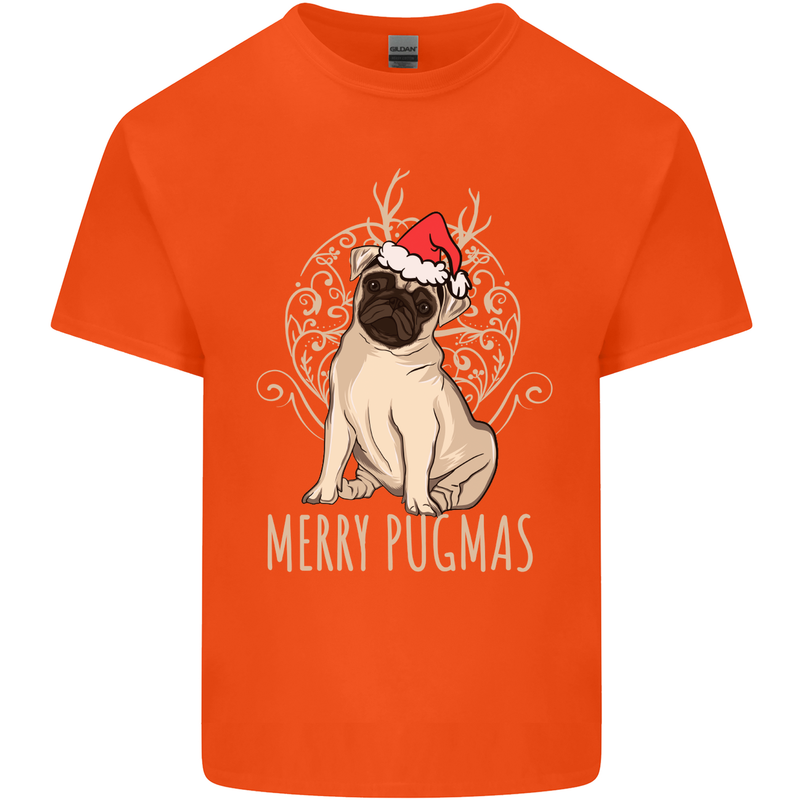 Merry Pugmas Funny Christmas Pug Kids T-Shirt Childrens Orange