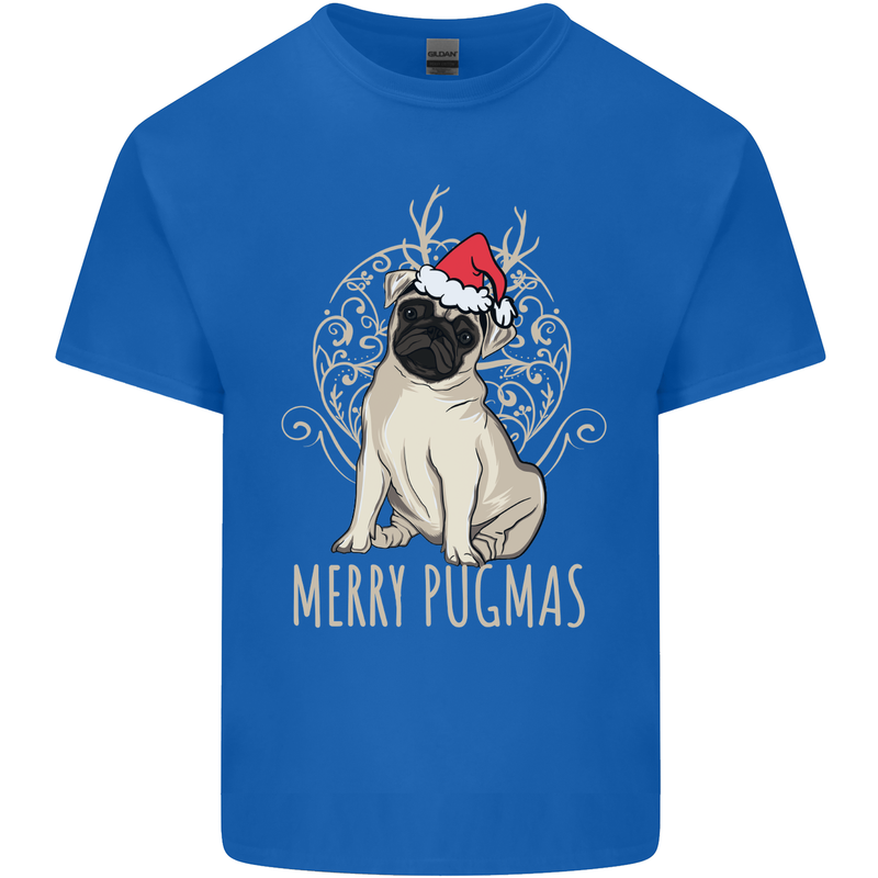 Merry Pugmas Funny Christmas Pug Kids T-Shirt Childrens Royal Blue