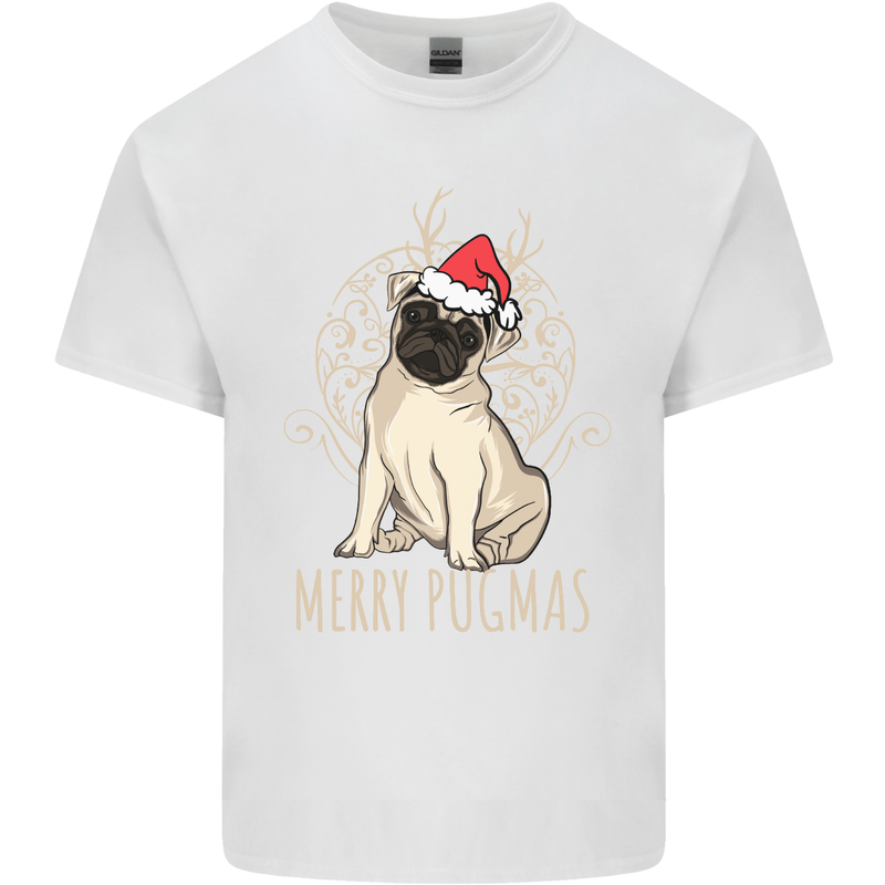 Merry Pugmas Funny Christmas Pug Kids T-Shirt Childrens White
