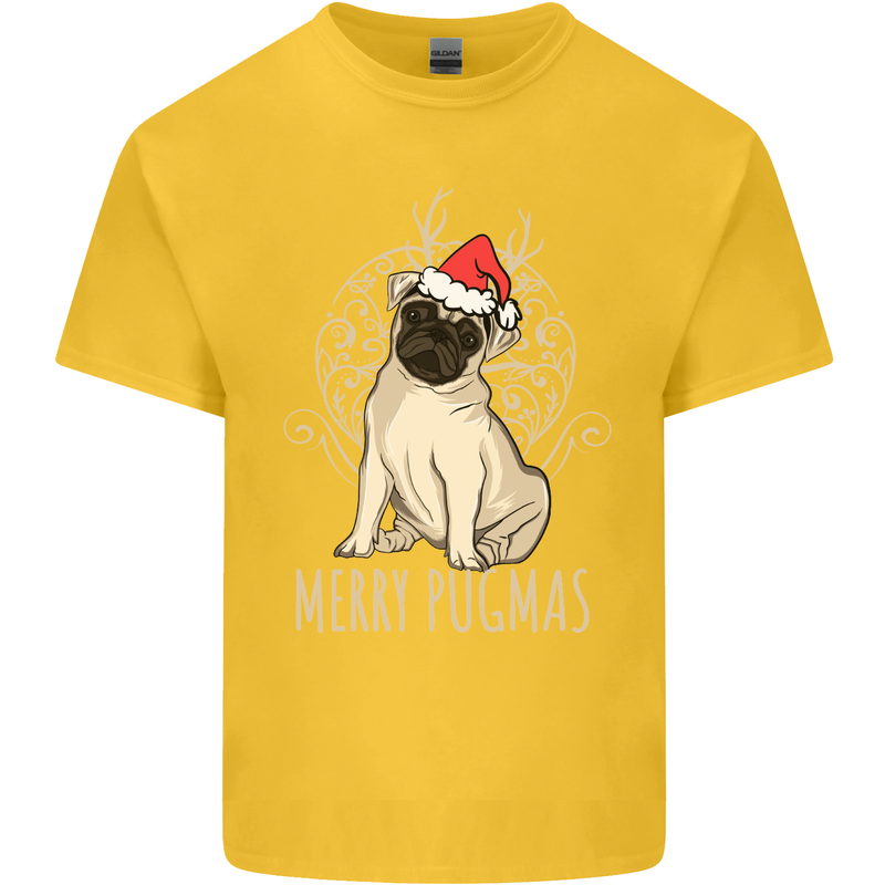 Merry Pugmas Funny Christmas Pug Kids T-Shirt Childrens Yellow