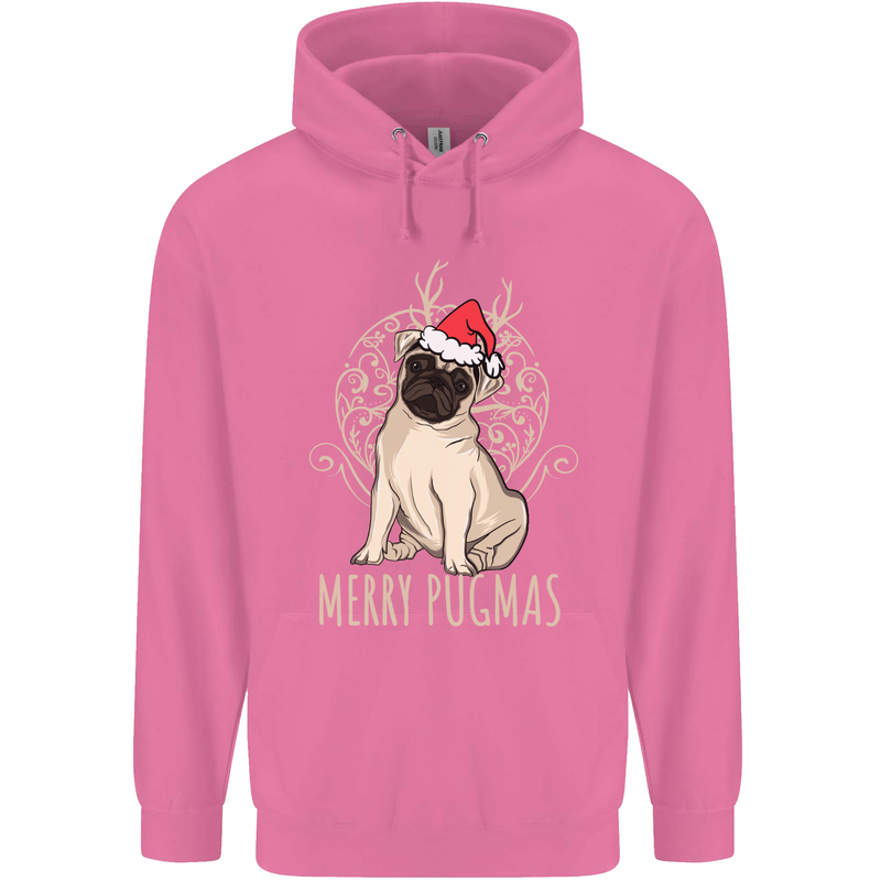 Merry Pugmas Funny Christmas Pug Mens 80% Cotton Hoodie Azelea