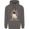 Merry Pugmas Funny Christmas Pug Mens 80% Cotton Hoodie Charcoal