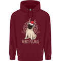 Merry Pugmas Funny Christmas Pug Mens 80% Cotton Hoodie Maroon