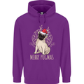Merry Pugmas Funny Christmas Pug Mens 80% Cotton Hoodie Purple