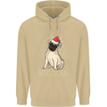 Merry Pugmas Funny Christmas Pug Mens 80% Cotton Hoodie Sand
