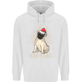 Merry Pugmas Funny Christmas Pug Mens 80% Cotton Hoodie White