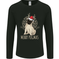 Merry Pugmas Funny Christmas Pug Mens Long Sleeve T-Shirt Black