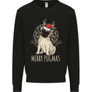 Merry Pugmas Funny Christmas Pug Mens Sweatshirt Jumper Black