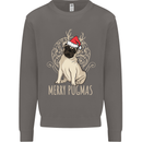 Merry Pugmas Funny Christmas Pug Mens Sweatshirt Jumper Charcoal