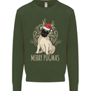 Merry Pugmas Funny Christmas Pug Mens Sweatshirt Jumper Forest Green